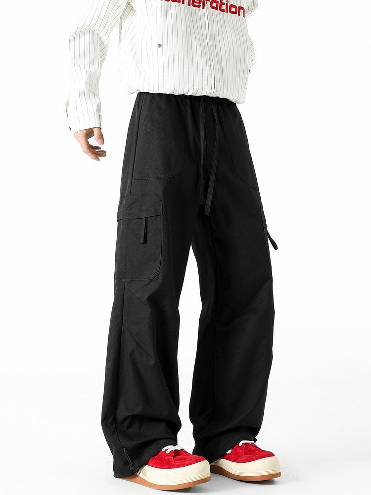 Multi-Pocket Straight Casual Pants