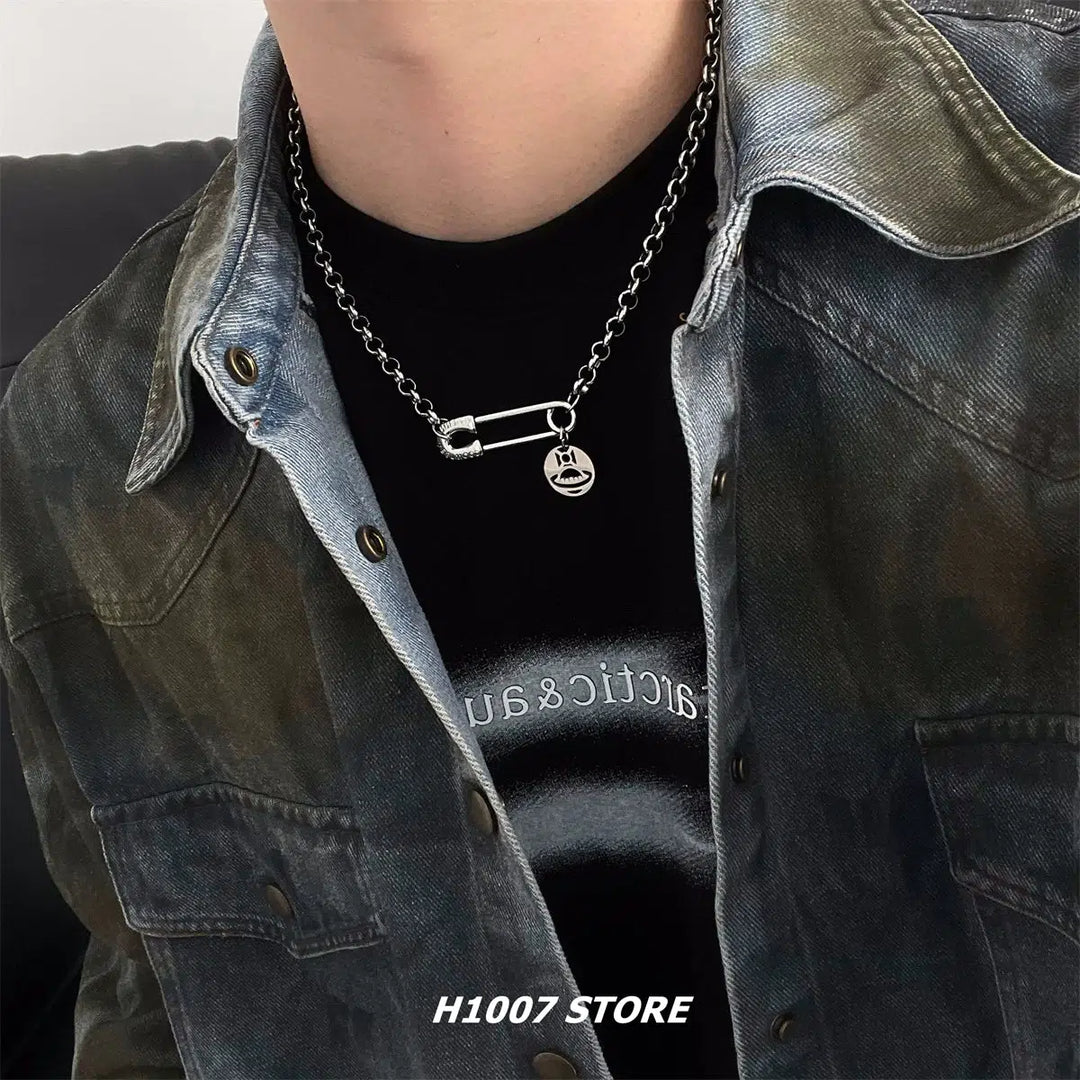 Safety Pin Pendant Necklace