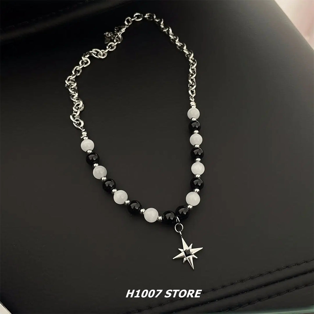 Titanium Steel Star Beaded Necklace