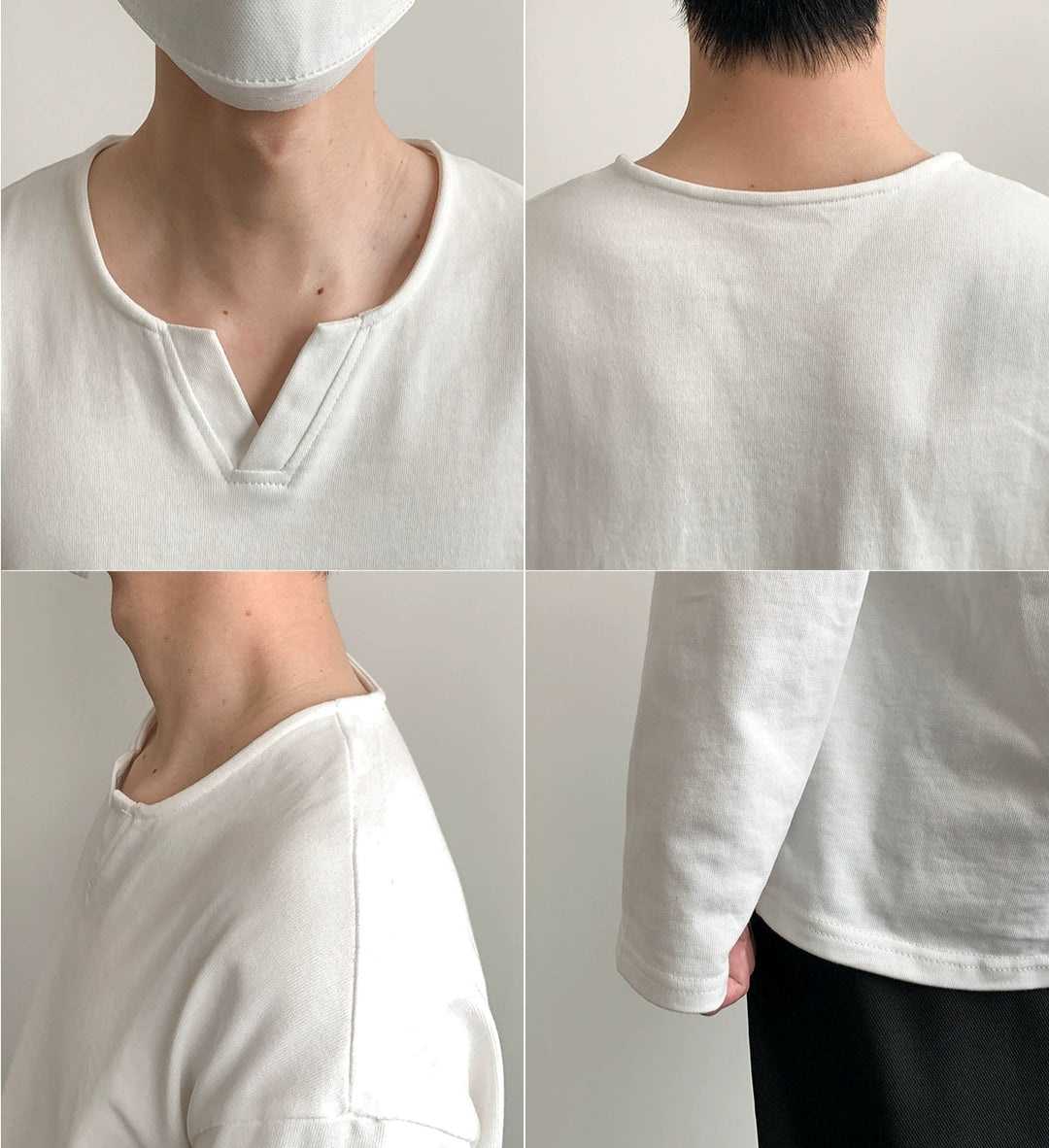 Minimalist Notched Neck Pullover