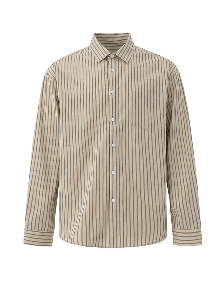 Striped Long-Sleeve Casual Shirt