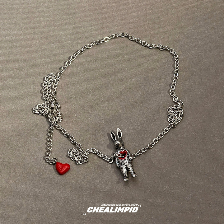 Titanium Steel Rabbit Pendant Necklace