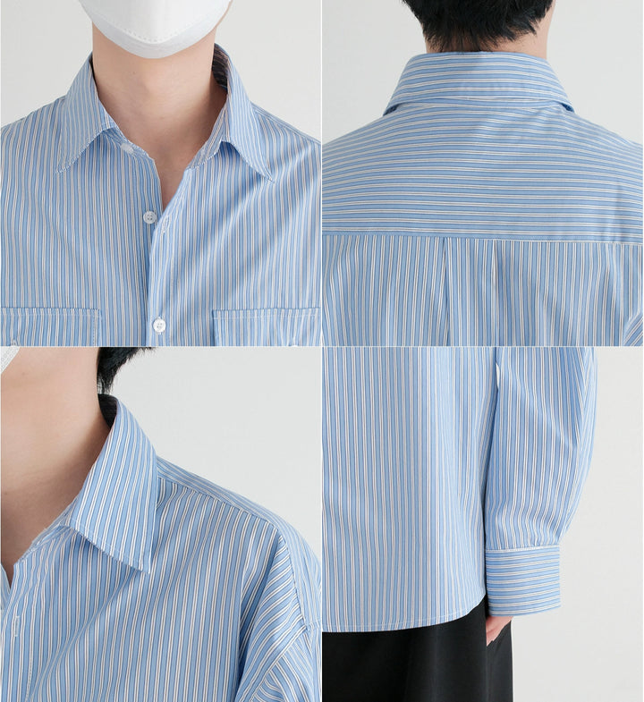 Oversize Striped Long Sleeve Shirt