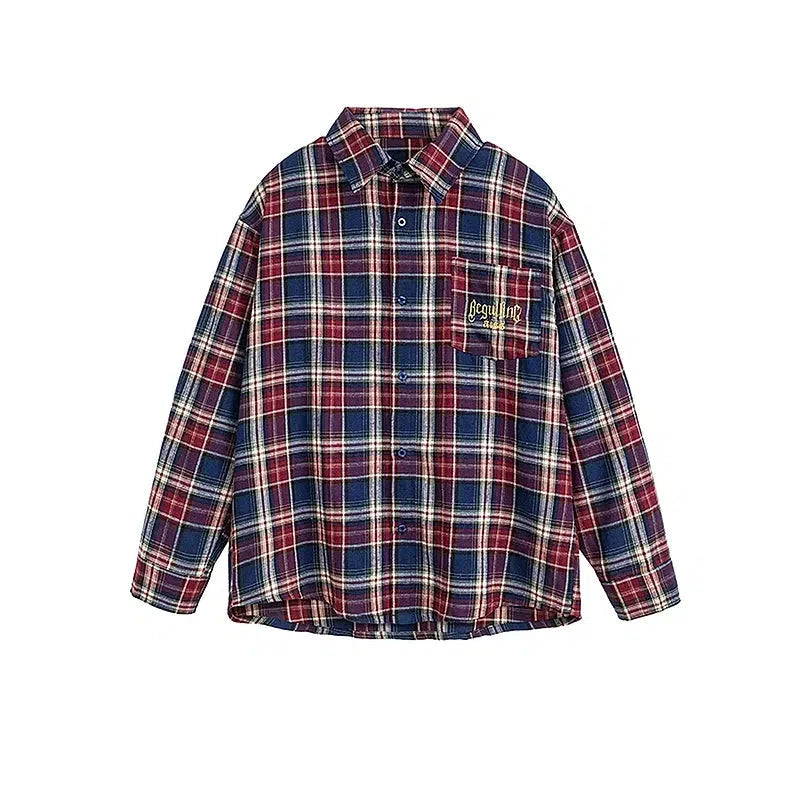 Plaid Long-Sleeve Overshirt