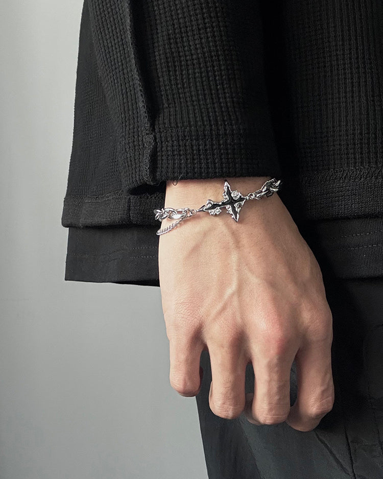 Titanium Steel Cross Chain Bracelet