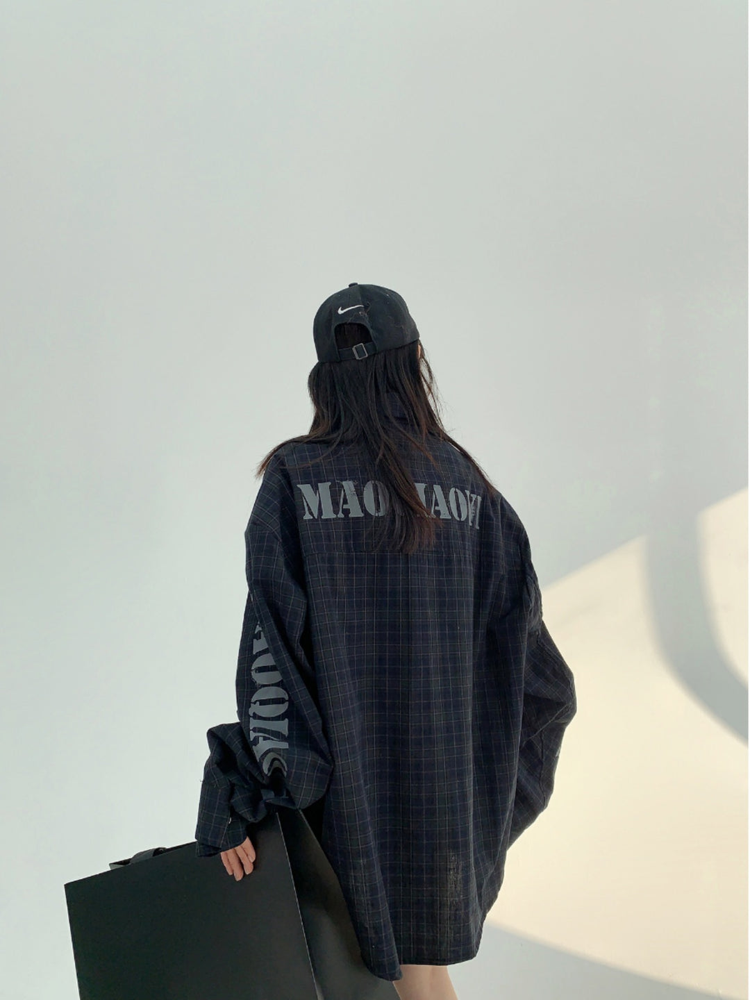 Plaid Oversized Long Sleeve Shirt Jacket