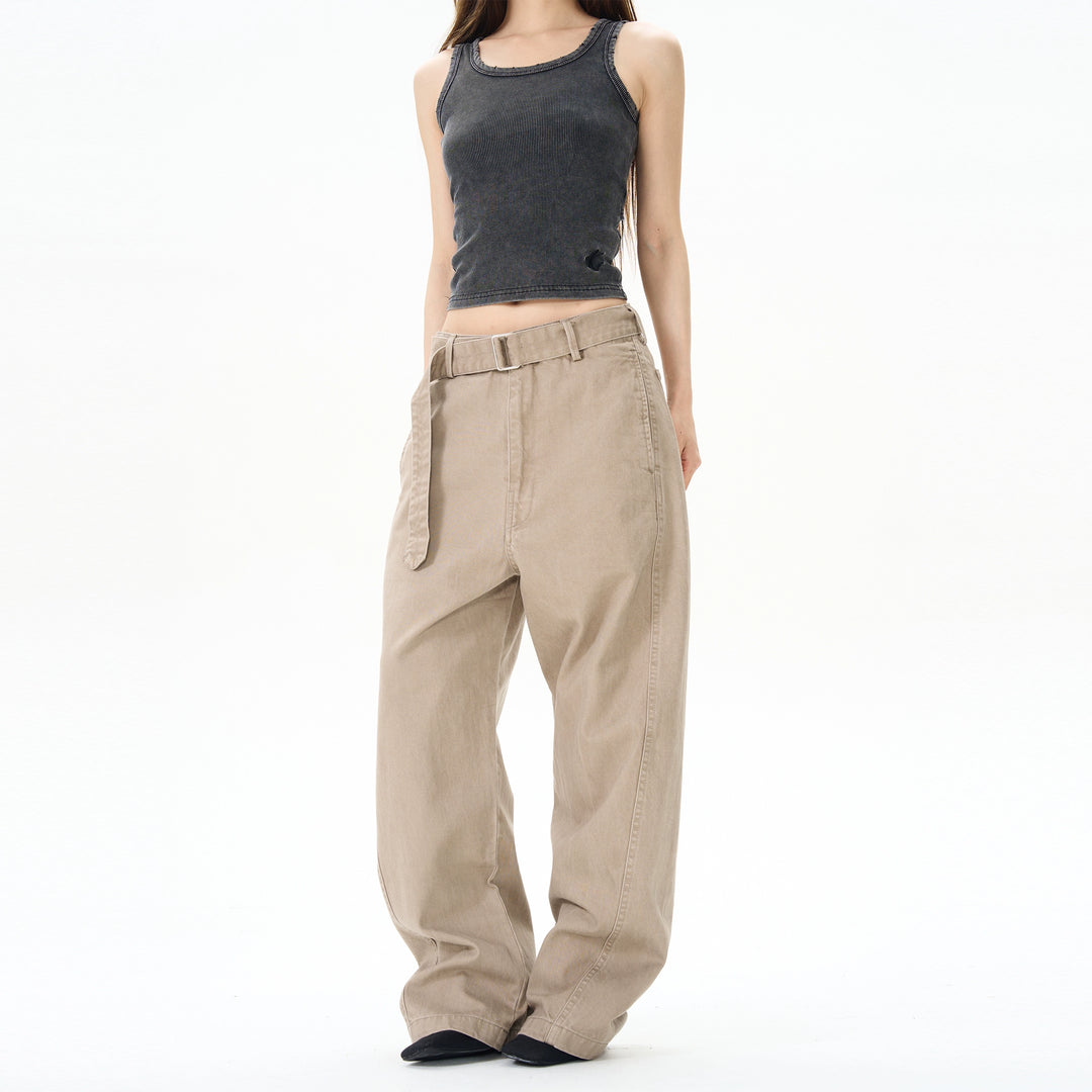 Belted Casual Cargo Pants