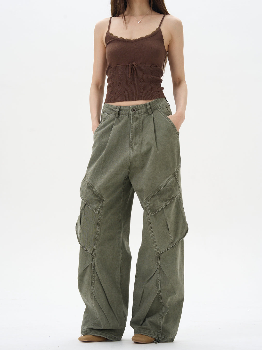 Retro Multi-pocket Losse Cargo Broek 