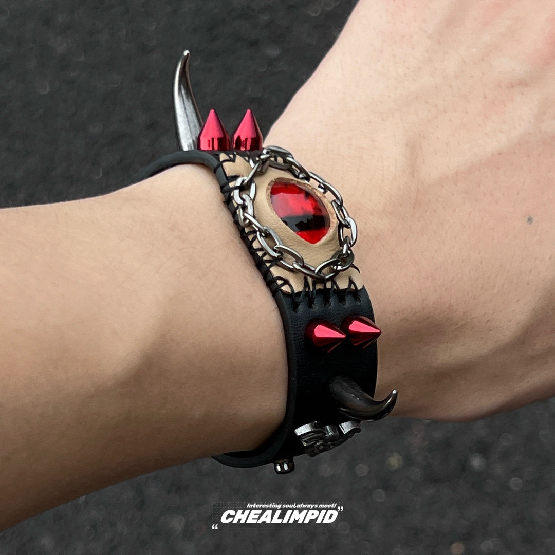 Spiked Devil Eye Rivet Bracelet