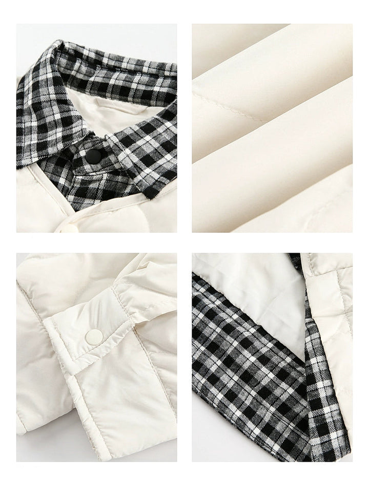 Plaid Collar Cotton Padded Jacket