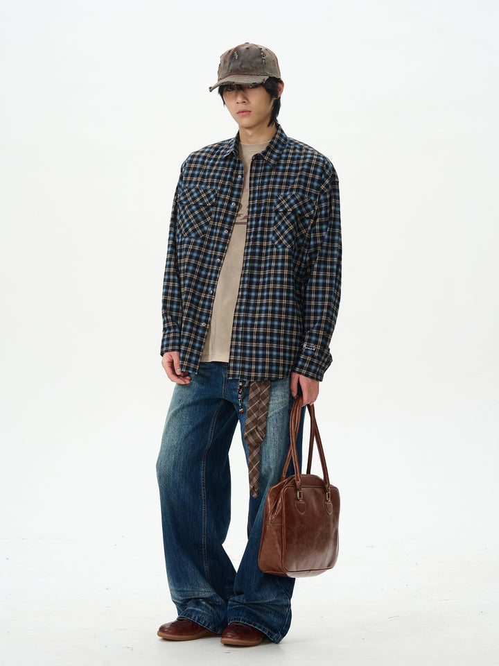 Plaid Long-Sleeved Shirt