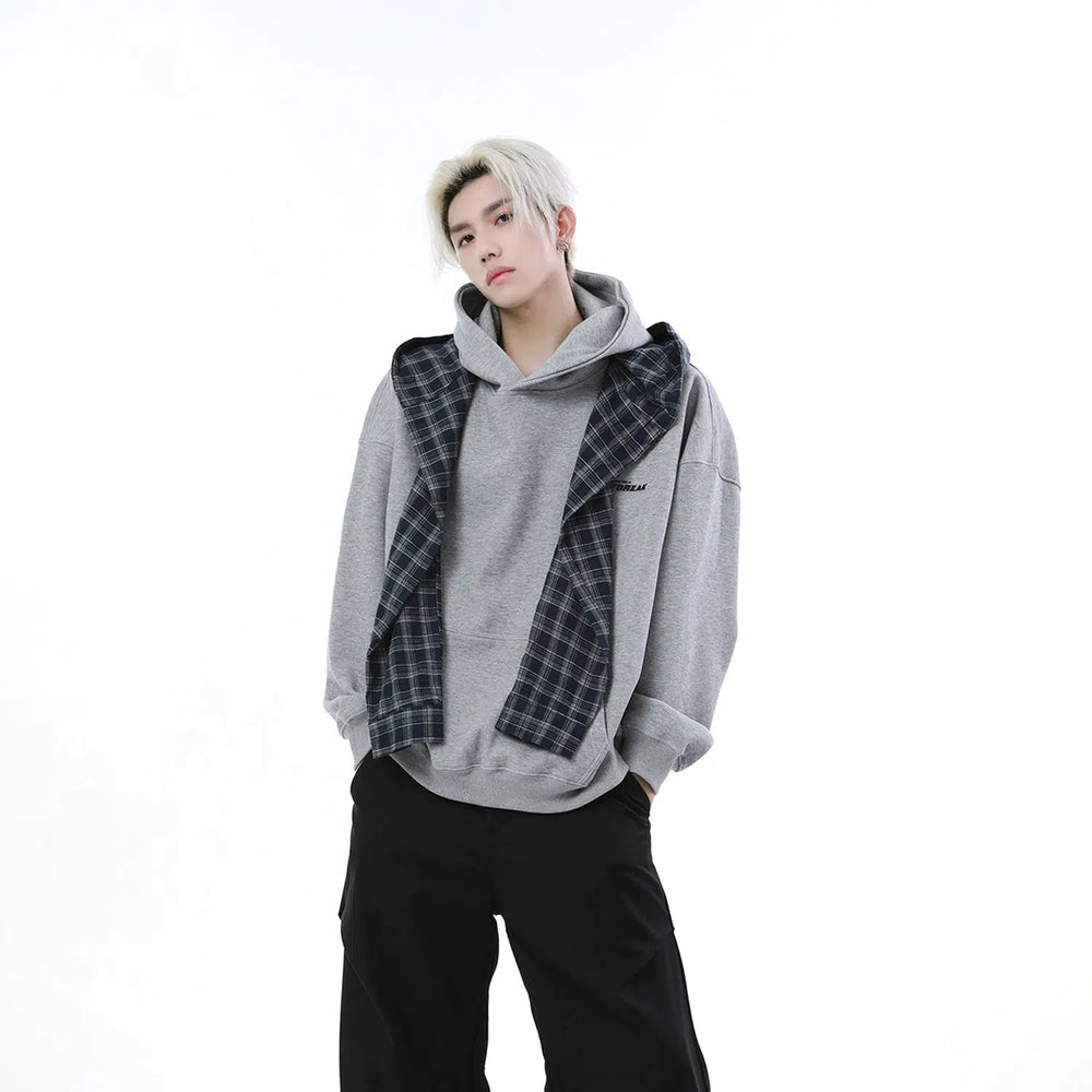 Plaid Shawl Hooded Sweatshirt