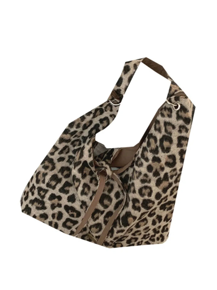 Retro Harajuku Leopard Print Tote Bag with Large Capacity-The Korean Fashion