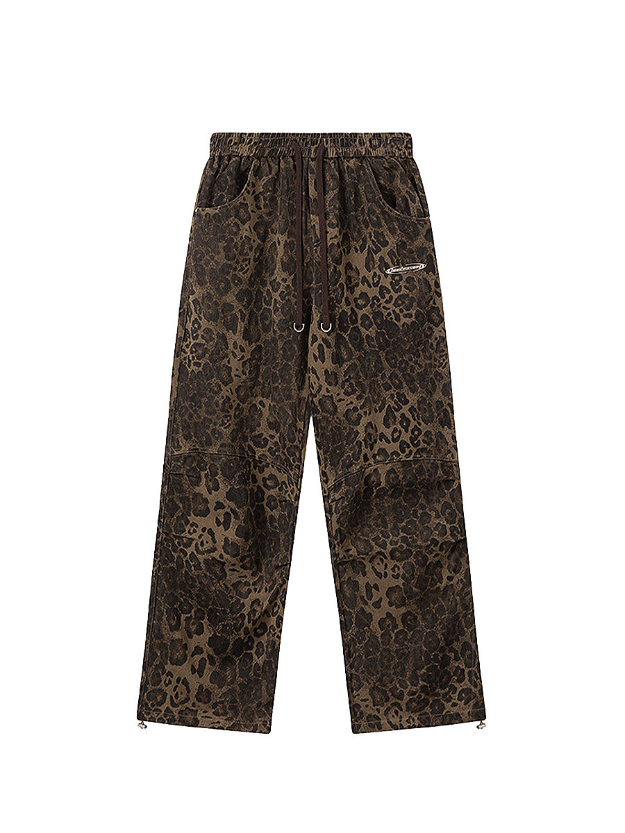 Leopardprint Hip-Hop Cargo Bukser 