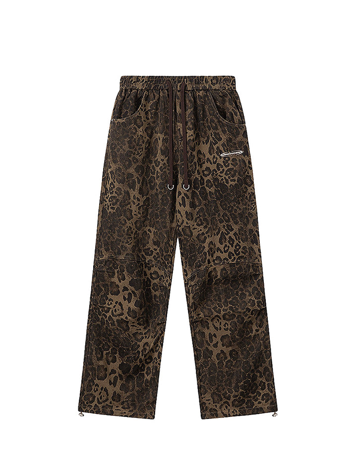 Pantalones cargo de hip-hop con estampado de leopardo 