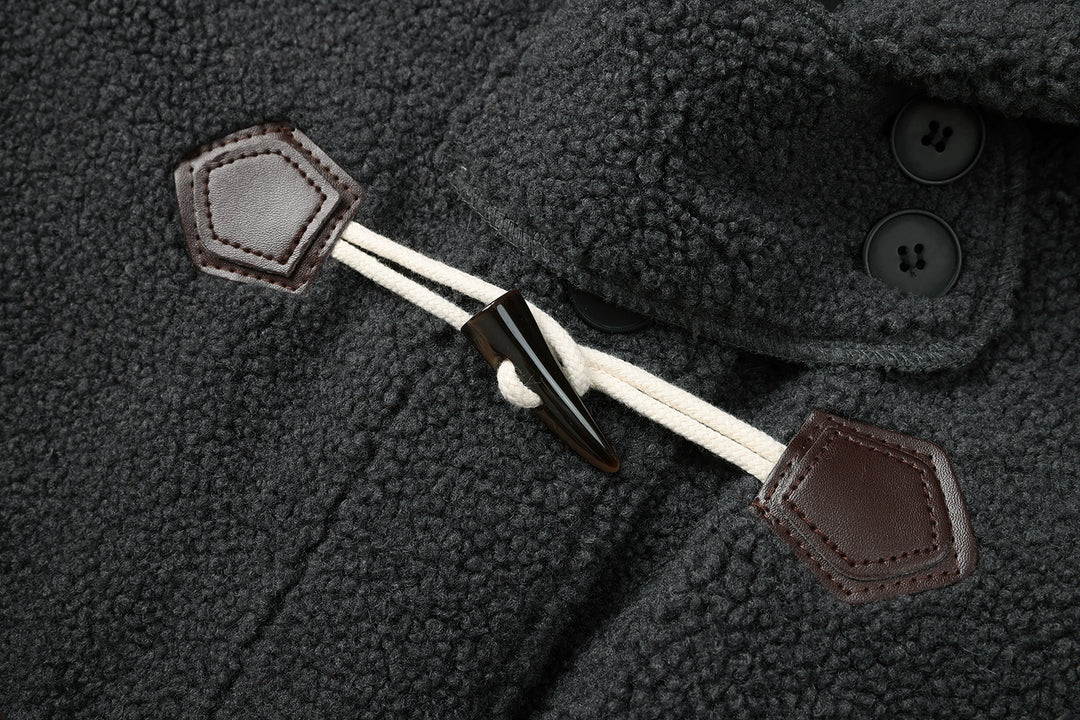 Hooded Wool Toggle Coat