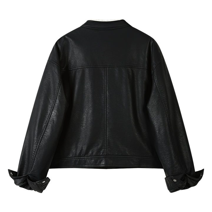 Retro Stand Collar PU Leather Jacket