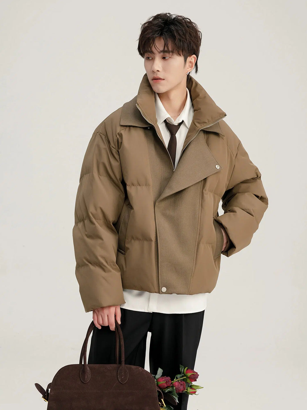 Insulated Two-Piece Cotton Motorcycle Jacket-The Korean Fashion