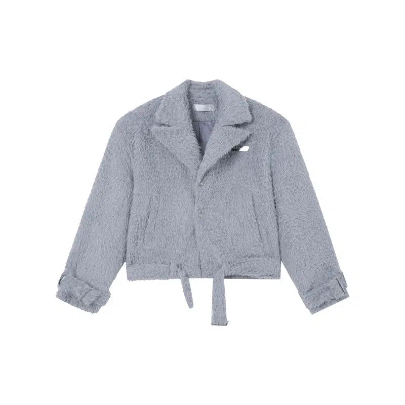 Imitation Mink Woolen Lapel Jacket