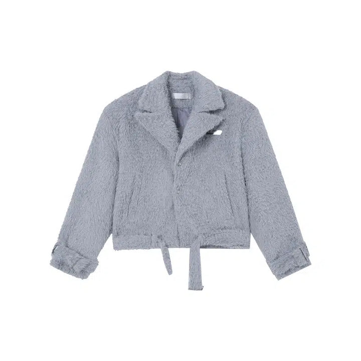 Imitation Mink Woolen Lapel Jacket