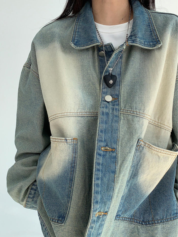 Retro Distressed Loose Denim Jacket