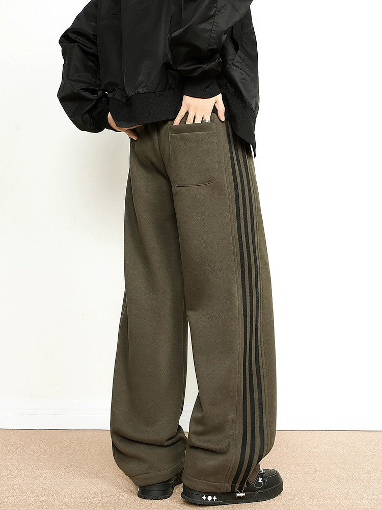 Retro Striped Wide-Leg Casual Pants