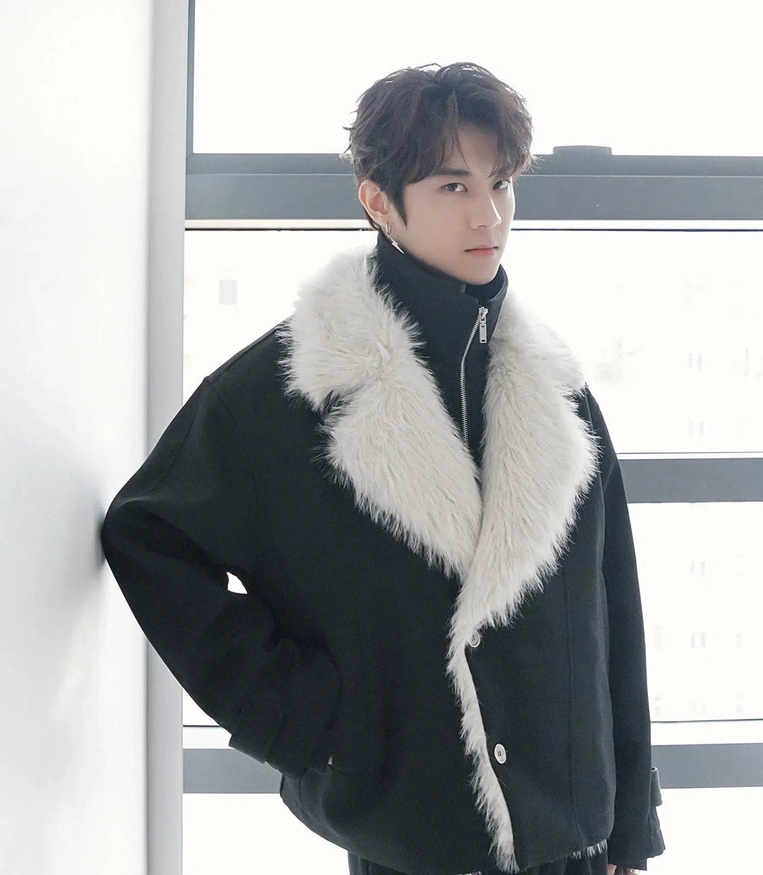 Insulated Fur Collar Two-Piece Jacket-The Korean Fashion