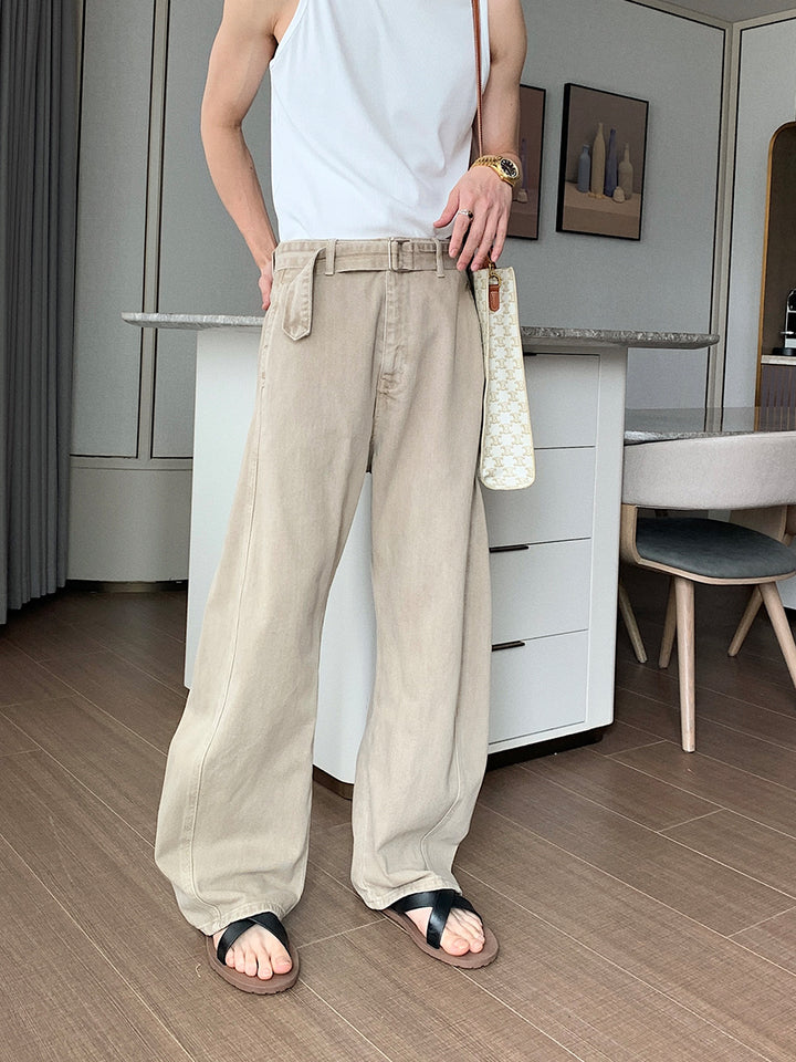 Summer Cotton Wide-Leg Jeans Pants