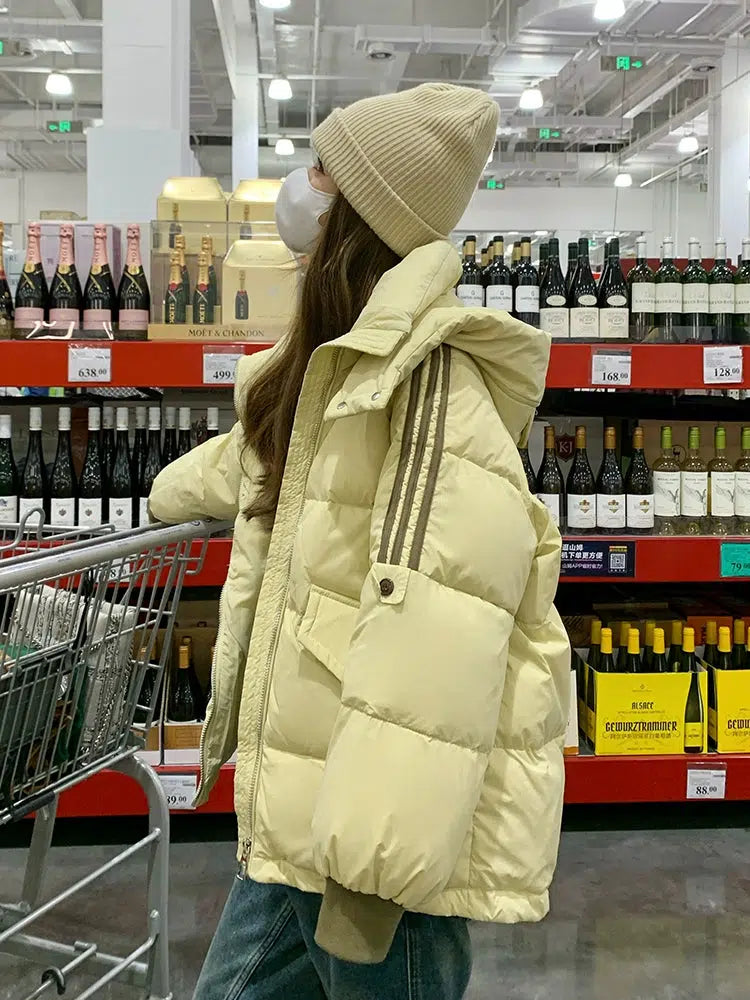 Hooded Down Puffer Jacket, Short Length-The Korean Fashion