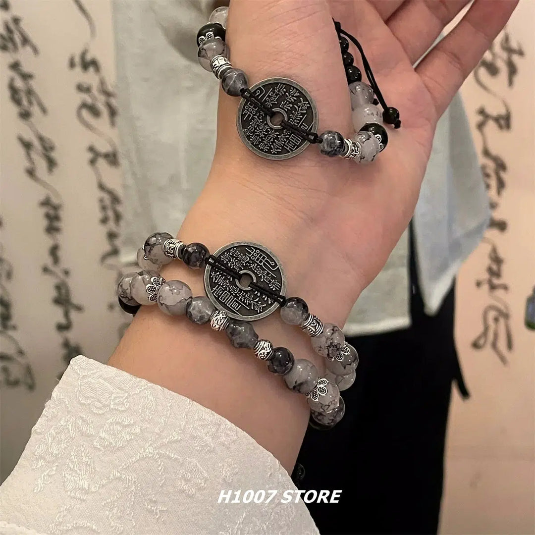 Handmade Chinese Style Coin Bead Bracelet