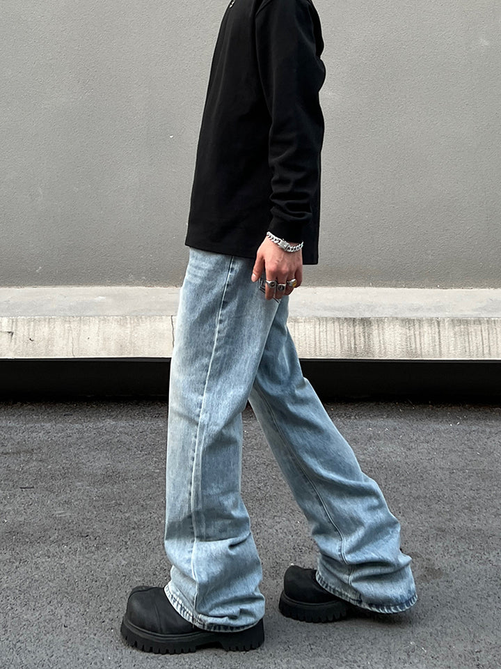 Straight Fit Flared Denim Pants