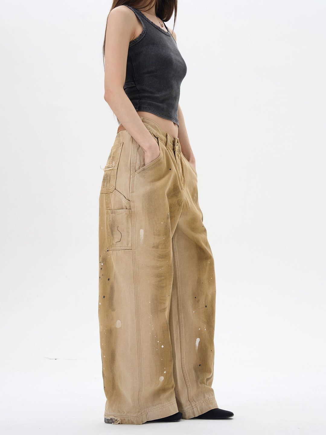 Distressed Graffiti Cargo Pants