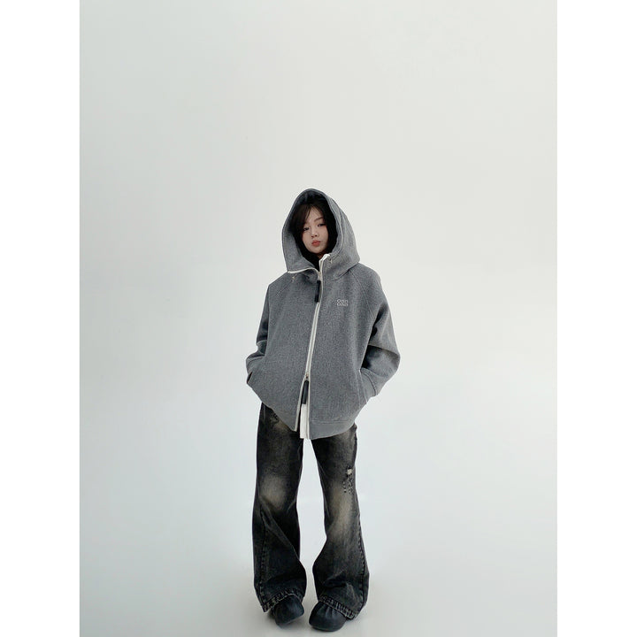 Heavyweight Woolen Large Brim Coat