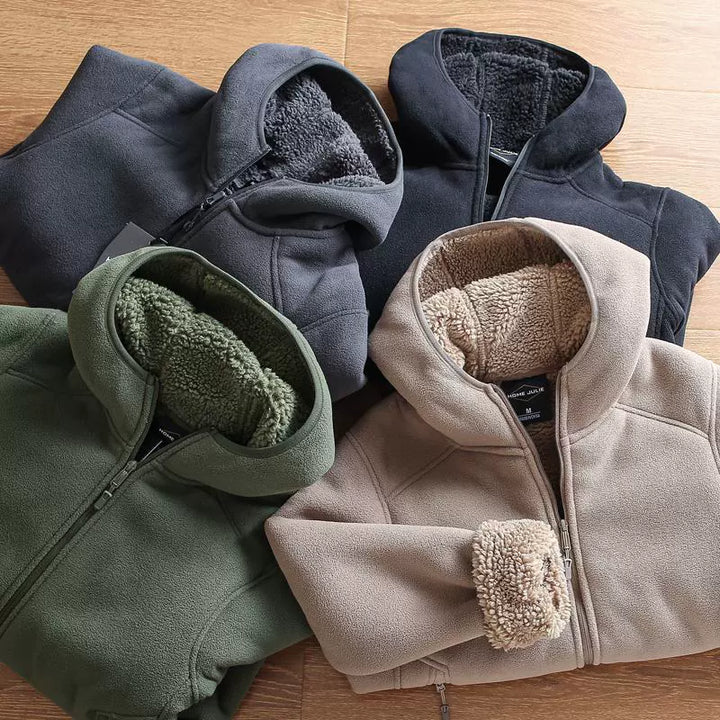 Winter Fleece Hooded Windproof Sweatshirt