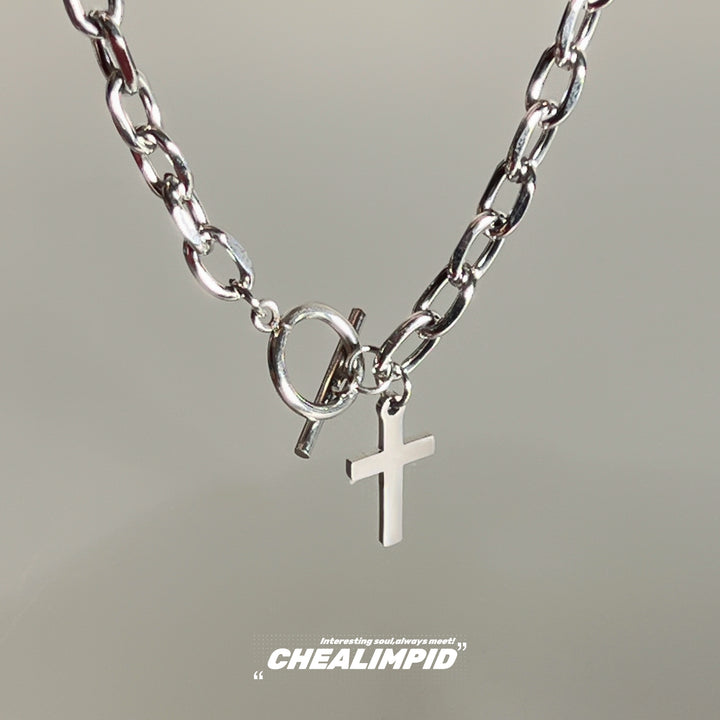 Titanium Steel Cross Pendant Necklace