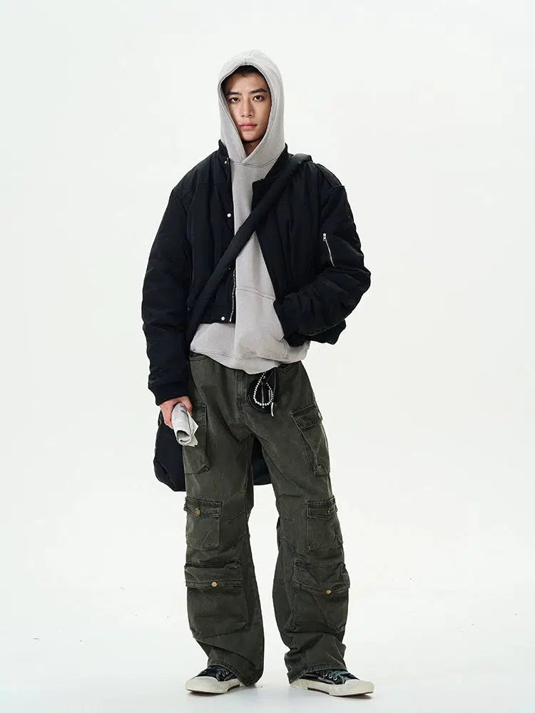 Retro Heavy-Duty Multi-Pocket Cargo Pants-The Korean Fashion