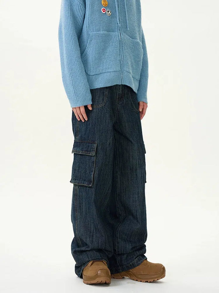 Cargo Workwear Jeans with Multi-Pockets