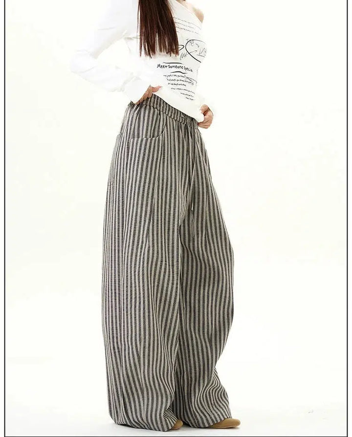 Striped Wide-Leg Pants