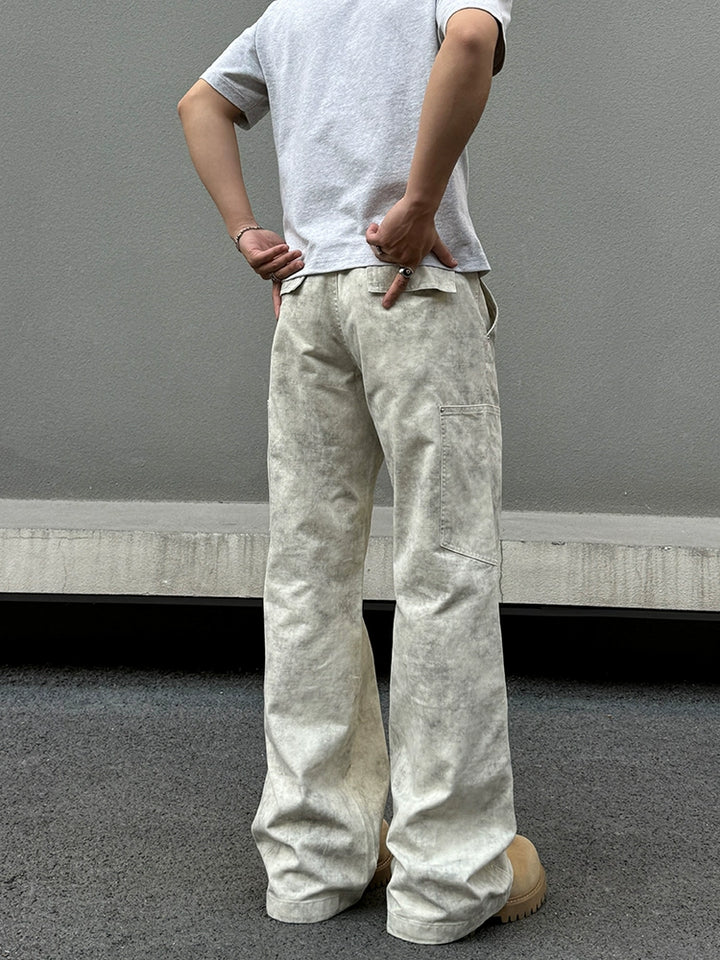 Retro Marble Straight Casual Pants