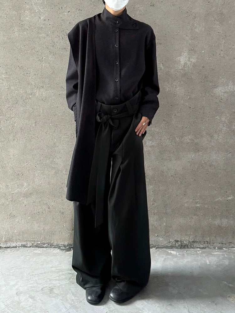 Minimalist Wide-Leg Suit Pants