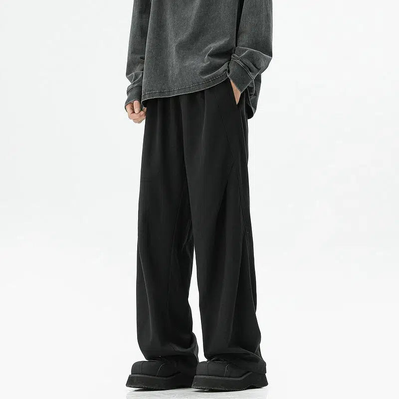 Retro Pleated Wide-Leg Casual Pants