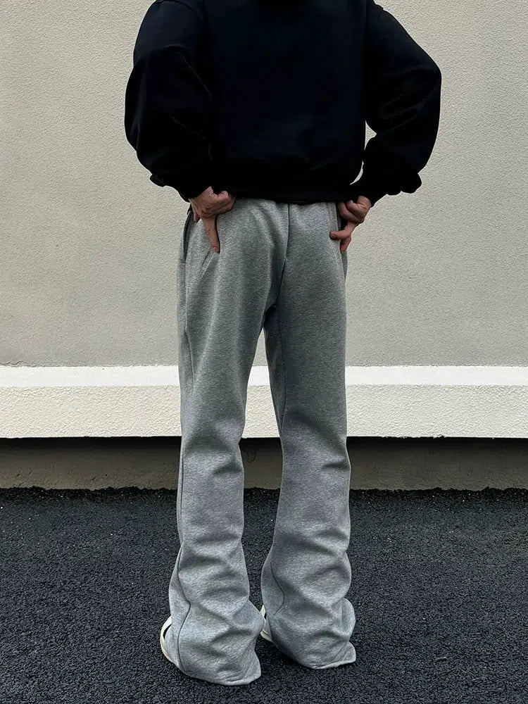 Deconstructed Cotton Flared Sweatpants