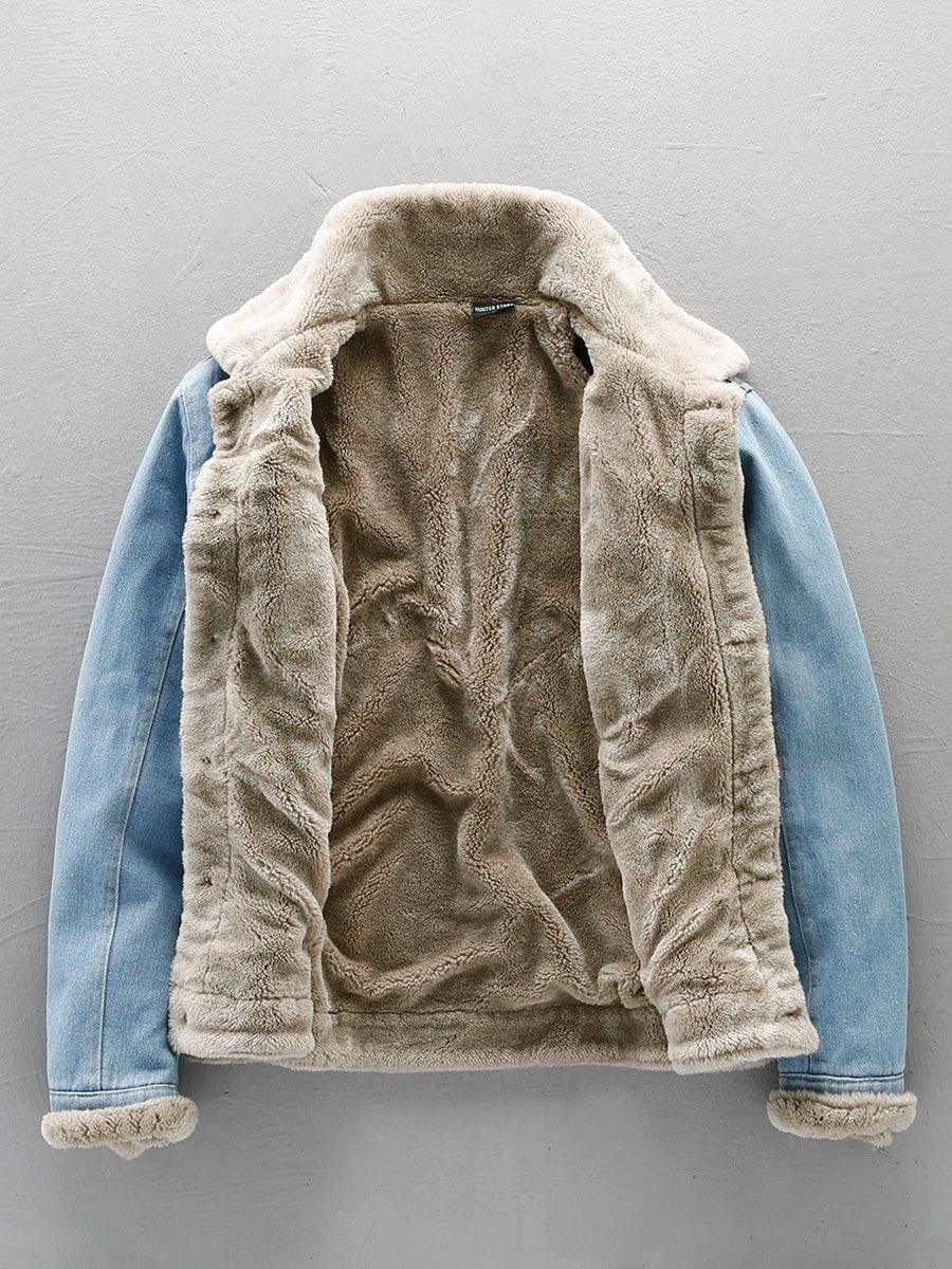 Lambskin Lined Denim Jacket