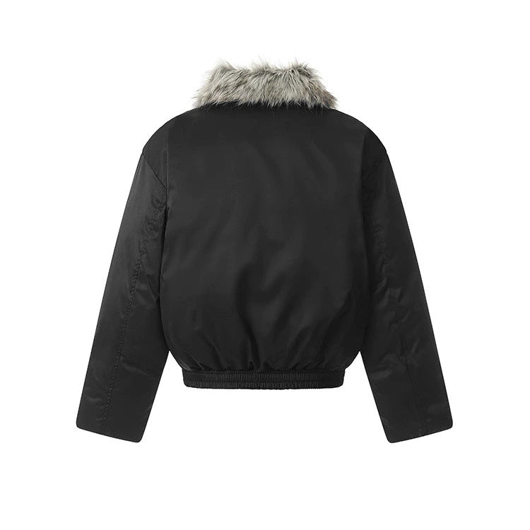 Insulated Retro Fur Collar Jacket