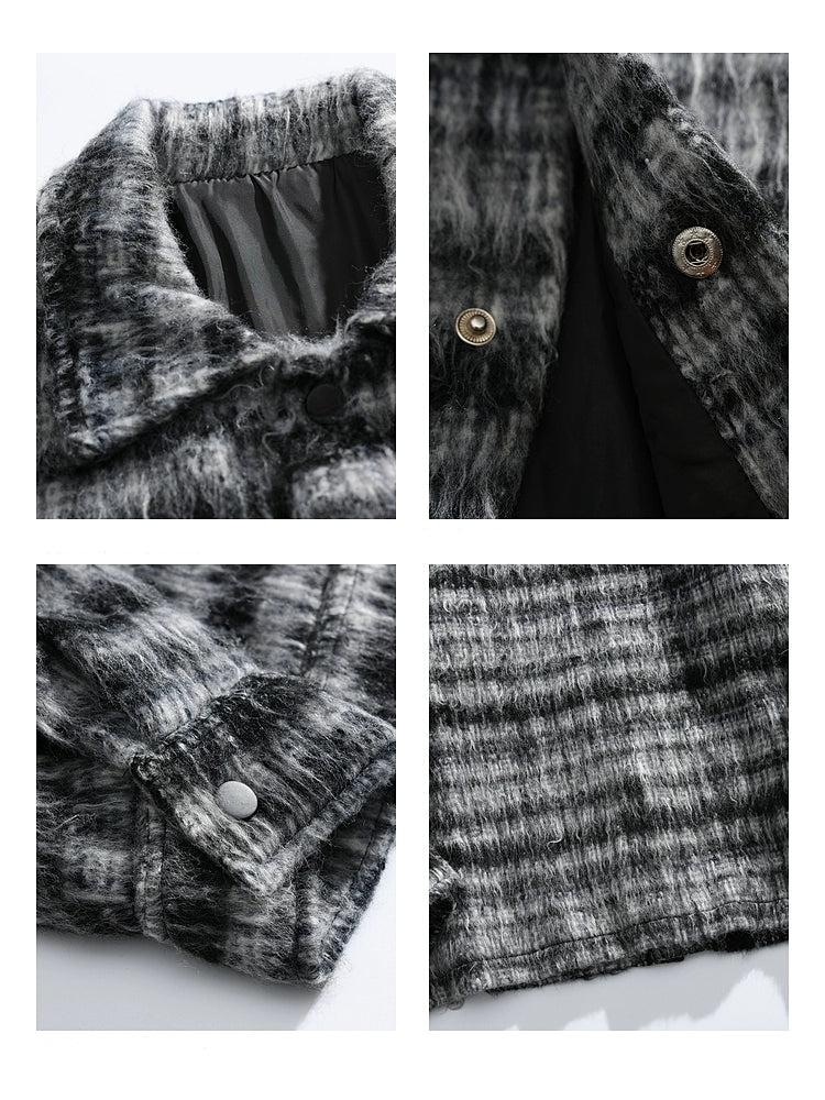 Plaid Woolen Casual Coat