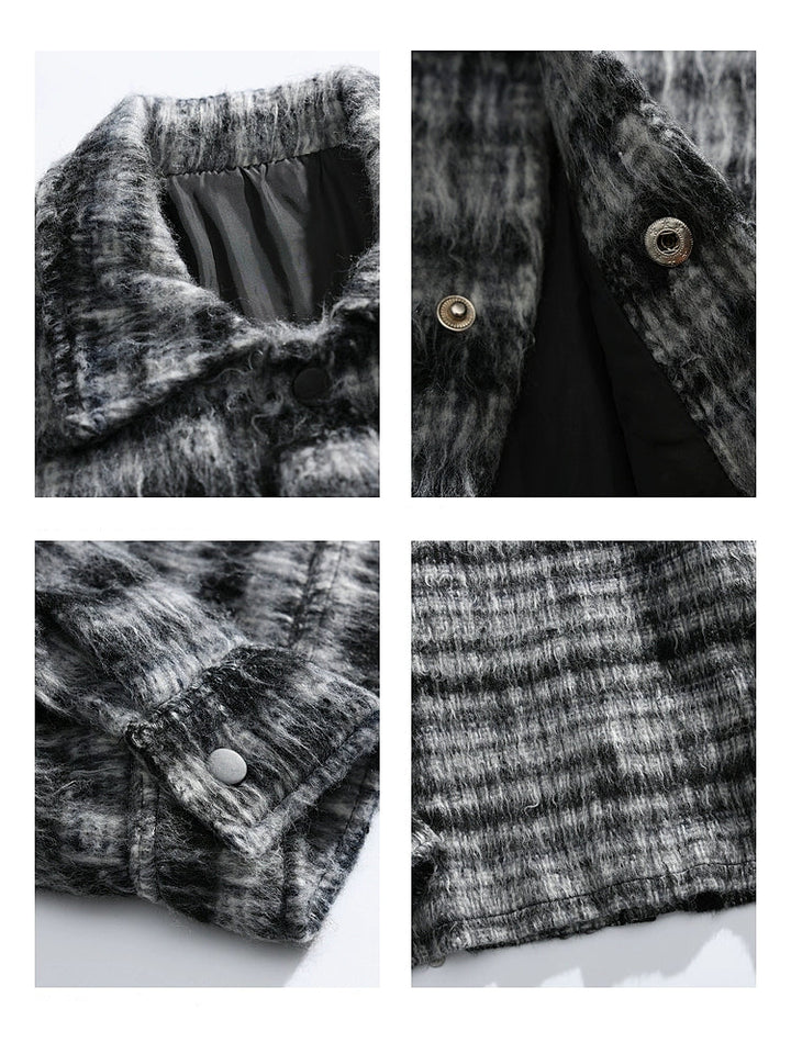 Plaid Woolen Casual Coat