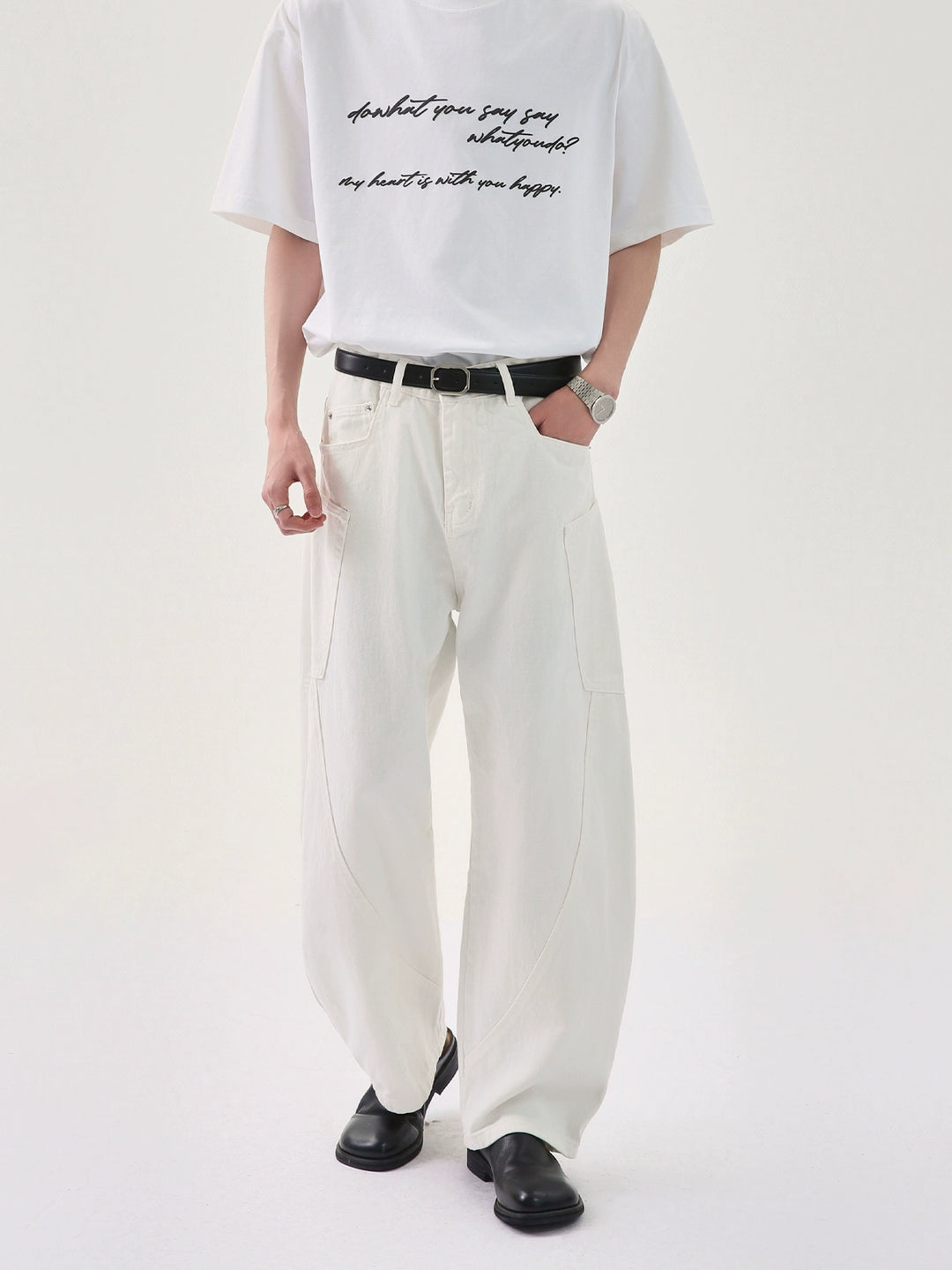 White Loose Fit Pants