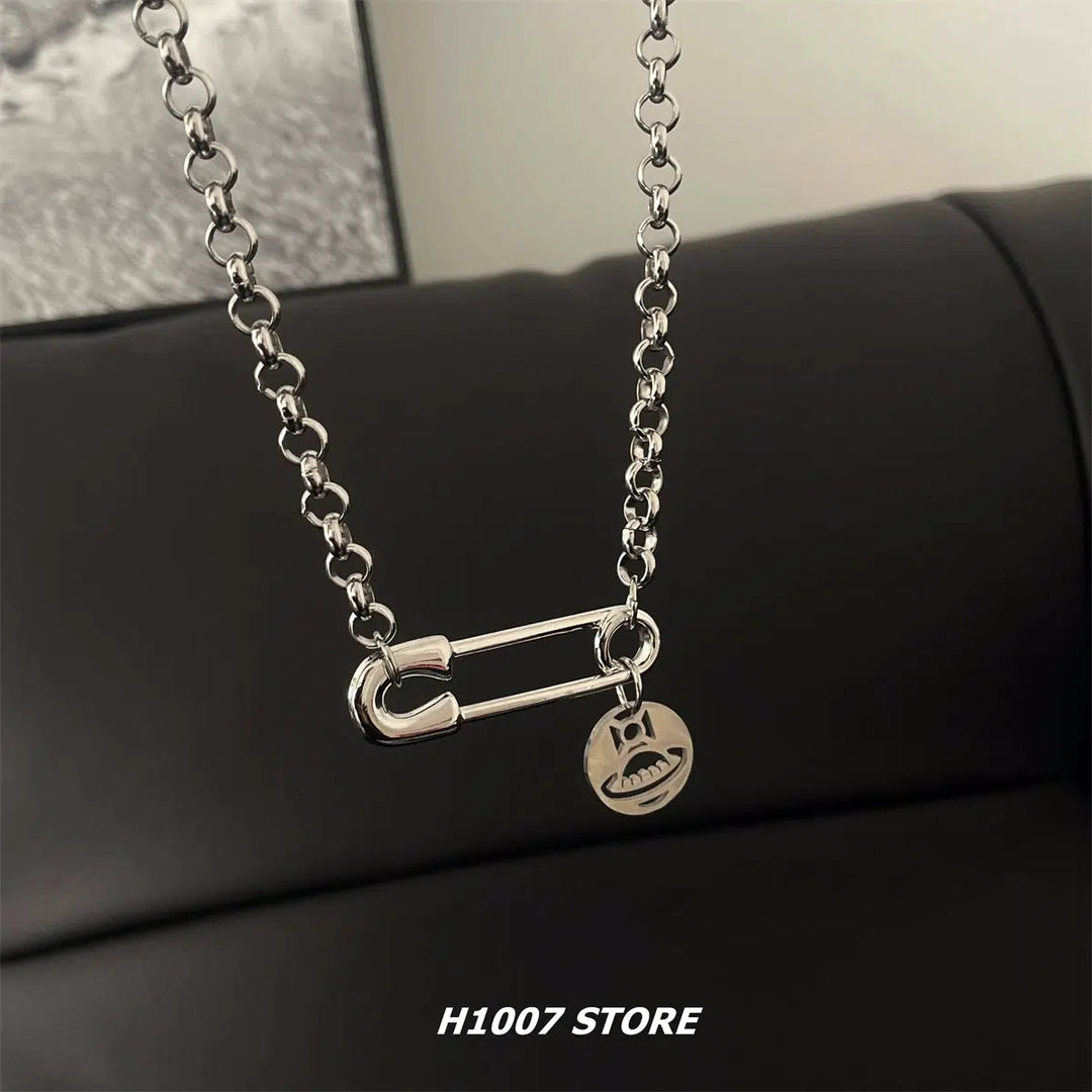 Safety Pin Pendant Necklace