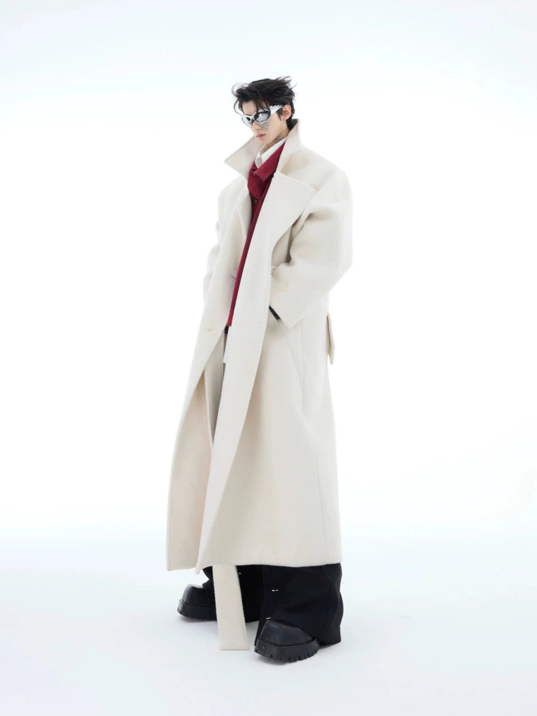 Heavyweight Woolen Knee-Length Coat-The Korean Fashion