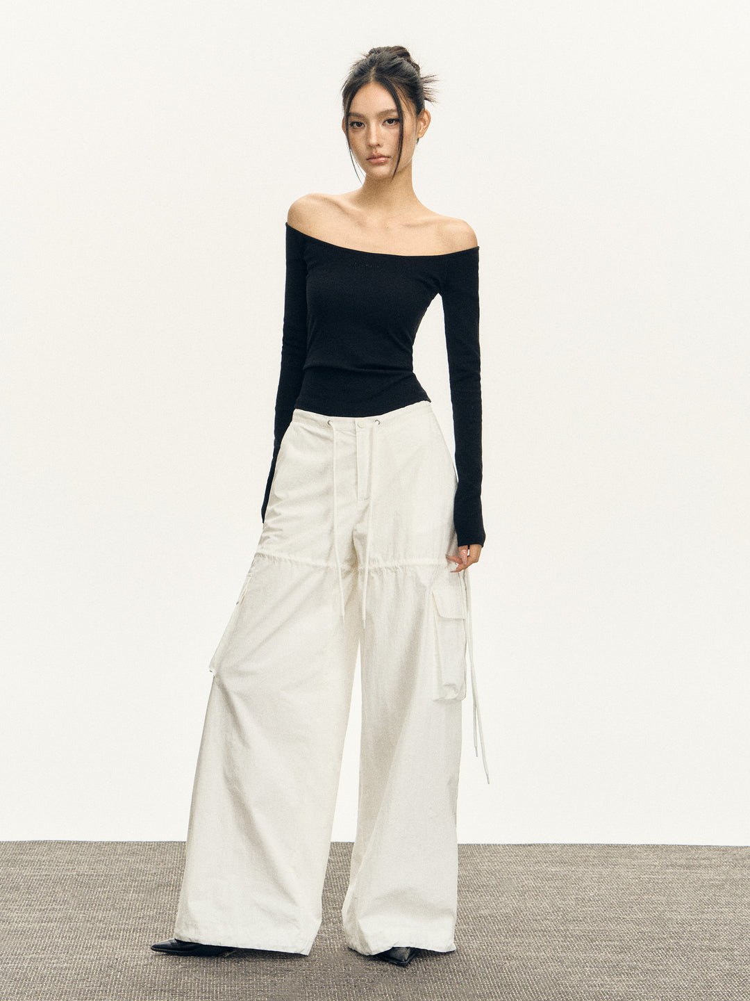 Retro Multi-pocket Wide-leg Pants